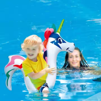 Toboggan aquatique licorne populaire pour enfants, flottant, en PVC écologique, 450 cm x 350 cm, alimenté par prise électrique