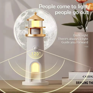 <strong>Moonlight</strong> Lighthouse Ambient Light with Human Body Induction and Remote Control <strong>Sleep</strong> Night Light Desktop Decorative Gift Lamp - Product Image 2
