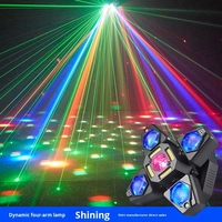Projecteur de scène disco transfrontalier dynamique à quatre bras laser et LED IP65 avec tête mobile rotative et faisceau lumineux coloré