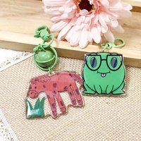 Porte-clés acrylique diamant personnalisé Mini dôme époxy coloré Porte-clés breloque acrylique vente en gros de porte-clés acrylique animé imprimé clair