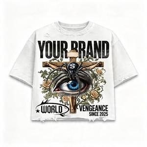 เสื้อยืดกราฟิกผู้ชาย 240 GSM ผ้าฝ้าย 100% ทรงโอเวอร์ไซส์ สตรีทแวร์ ทรงบ็อกซี่ฟิต วินเทจวอช โลโก้สั่งทำได้ คุณภาพสูง เสื้อยืดแฟชั่นผู้ชาย - Product Image 3