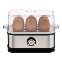 Cuiseur à œufs électrique automatique 6 œufs en acier inoxydable, simple couche, vertical, arrêt automatique, garantie 5 ans pour usage domestique et hôtelier