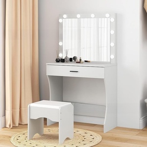 <span class=keywords><strong>Coiffeuse</strong></span> moderne minimaliste <span class=keywords><strong>avec</strong></span> miroir et tabouret, mobilier de chambre personnalisable pour la maison - Product Image 2