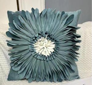 Fait à la main nordique Ins tournesol taie d'oreiller fleur rouge <span class=keywords><strong>coussin</strong></span> pour salon haut de gamme canapé décoration décoratifs coussins - Product Image 6
