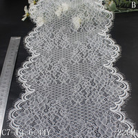 Tissu français de dentelle de Chantilly noir de haute qualité de prix usine pour la robe de dames
