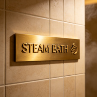 Plaque de porte personnalisée en laiton avec logo, numéro gravé profond pour hôtel commercial