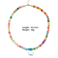 Collar de peces con cuentas SongYi, resistente al deslustre, para mujer, impermeable, estilo Y2K, con dije de pez de cristal colorido, ideal para la playa
