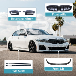 Pour BMW série 3 G20 lèvre avant en Fiber <span class=keywords><strong>de</strong></span> carbone véritable \ diffuseur arrière \ jupes latérales \ becquet \ Kit <span class=keywords><strong>de</strong></span> Modification <span class=keywords><strong>de</strong></span> calandre avant - Product Image 2