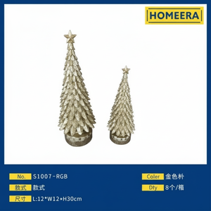 Scatola da 8 pezzi di ornamento decorativo per albero decorativo in resina di luce bianca calda per l'arredamento della casa - Product Image 1