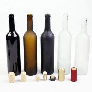 Botella decantadora marrón transparente ámbar de 750ml con tapa de madera, botellas vacías de vino Gin, Vodka, whisky, champán para embalaje en stock - Product Image 4