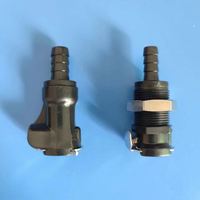 JU 1/4 "Grand débit Grande série Noir Naturel POM Arrêt Connecteur rapide Valved Quick Connect Disconnect Coupling