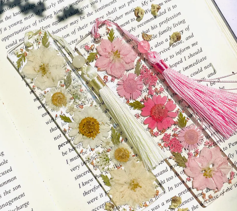Custom Pressed Resin Bookmark Dried Flowers