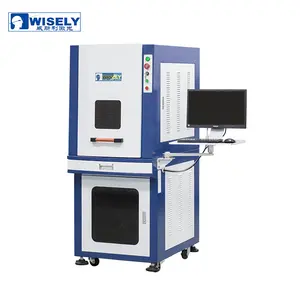 WISELY LASER label tag pet name ID engraving metal fiber laser marking machine with cover