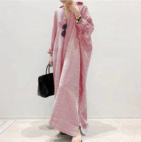 Grande Vente Robe en Coton et Lin Ample Rayée, Robe Chemise d'Été Grande Taille, Robes Longues pour Femme