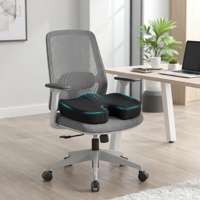Coussin de siège de chaise de bureau en mousse à mémoire de forme et maille, antidérapant, rafraîchissant, en forme de U, écologique, personnalisable, amovible et lavable