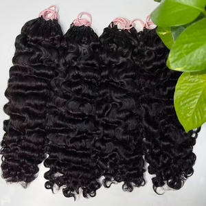 Fournisseur en gros de cheveux naturels noirs au crochet, cheveux humains bruts cambodgiens, fournisseur de cheveux humains au crochet - Product Image 1
