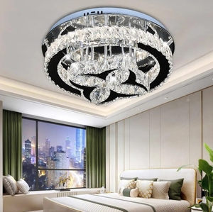 Gran oferta Zeal Lighting decorativo cocina dormitorio sala de estar cristal redondo led luces de techo modernas - Product Image 1