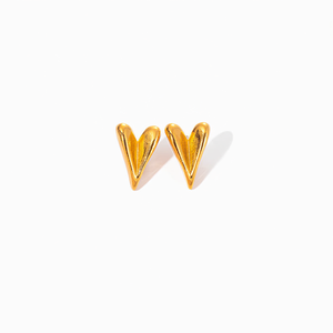 Boucles d'oreilles tendance en acier inoxydable 316L plaqué or PVD, durables et résistantes, en forme de cœur - Product Image 2
