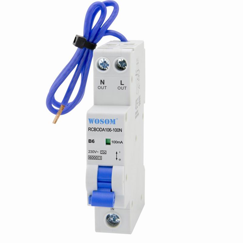 WOSOM RCBO 110-030N 1 полюс + N 10 ампер 30 мА с нейтральной линией rcbo 10 А