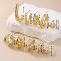 CLBX Lot de 10 boucles d'oreilles géométriques gouttelettes d'eau pour femmes, combo clous et cerceau en résine, vente en gros de bijoux de mode à la mode