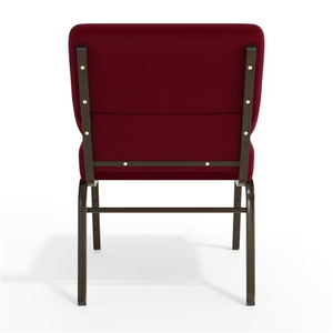 Silla apilable interconectable <span class=keywords><strong>de</strong></span> 21'' <span class=keywords><strong>de</strong></span> ancho para iglesia, en tela burdeos con estructura dorada, ideal para eventos, venta al por mayor a precio económico. - Product Image 4