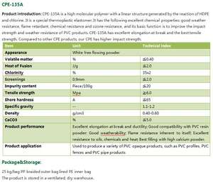 مادة تعديل التأثير عالية الأداء <span class=keywords><strong>CPE</strong></span> <span class=keywords><strong>135A</strong></span> لألواح الجدران البلاستيكية، تعزز المتانة ومقاومة التشقق - Product Image 4