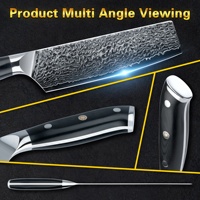 Noir G10 Mosaic Pin Handle Professionnel 7 pouces Couteau en acier Damas Chef japonais Nakiri 67 couches avec noyau en acier vg10