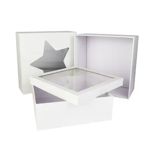 Free Design Bottom And Lid Star Shape Transparent Logo Jewelry Packaging Paper Boxes