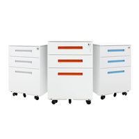 Archivador Móvil de Metal y Acero con Asa y Cerradura para Oficina o Dormitorio, Muebles con Soporte para Personalización