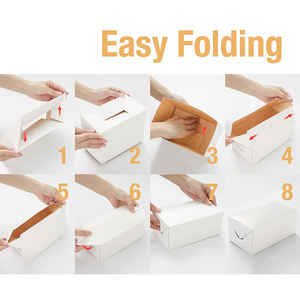 Y642 Personalizar fiambreras de cartón blanco con diseño de rejillas para panadería Galletas Pasteles Snacks Take Away Food Container Box - Product Image 3