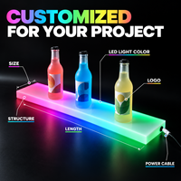 Étagère de présentation de bouteilles en acrylique LED personnalisée, comptoir de bar éclairé par lumière RGB, présentoir de bouteilles pour événements en boîte de nuit, OEM
