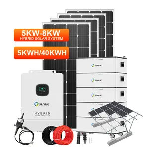 Sistem panel surya 5kW 10KW 15kW 5000w, kit daya surya 5kW pada sistem energi surya grid hibrida