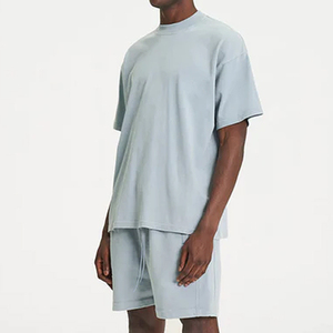 Summer Comfort Blank Tshirt 100% Cotton <b>Drop</b> Shoulder Heavyweight Plain T Shirt High Quality Round Neck Oversized T-Shirt - Product Image 2