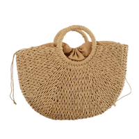 Sacs à Main Rondes en Rotin Naturel pour Femmes, Sacs de Plage en Paille d'Été Fourre-Tout – Vente en Gros