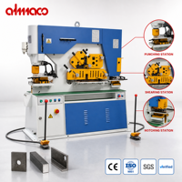 Machine de découpe et de poinçonnage hydraulique multifonctionnelle industrielle certifiée CE tout-en-un pour profilés et tôles, avec moteur