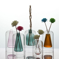 Bouteilles de diffuseur en verre de parfum élégantes pots de diffuseur rechargeables vase de diffuseur d'aromathérapie pour récipient de parfum de fleurs séchées