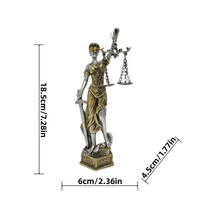 Statue de la déesse Thémis en résine, sculpture de la justice équitable avec des balances et un épée, pour le bureau d'avocat, la table de bureau, la décoration de la maison