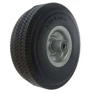 थोक उच्च गुणवत्ता वाले पंचर प्रूफ टायर 350-4 पु फोम व्हील 10 इंच फ्लैट फ्री व्हील