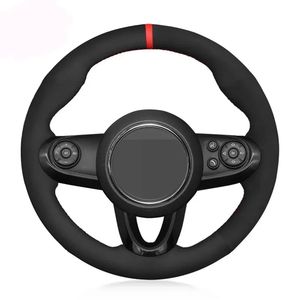 Copri volante per auto in vera pelle nera antiscivolo per <span class=keywords><strong>Mini</strong></span> Cooper coupé Clubman <span class=keywords><strong>accessori</strong></span> auto 2014 2019 - Product Image 1