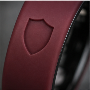 Coque de protection pour Oura Ring 4 Gen 3, motif Bourgogne, en silicone, avec logo personnalisé, emblème bouclier, protection robuste - Product Image 2