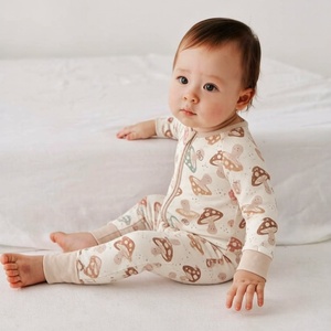Combinaison pour bébé en bambou, pyjama à manches longues <span class=keywords><strong>avec</strong></span> fermeture éclair sur le devant et imprimé - Product Image 3