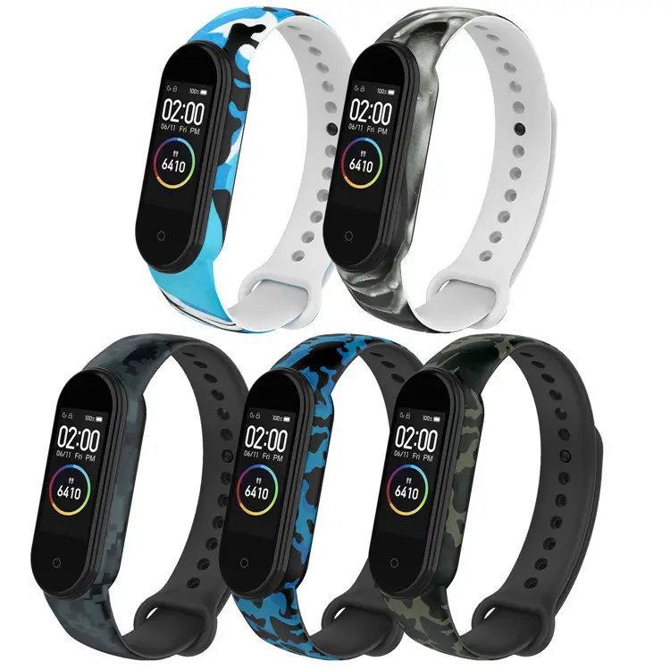 Adepoy XM-T004 Colors Bracelets Sport Silicone TPU Wrist Smart Watch Band Strap For Xiaomi Mi band 5 Bracelet Miband Strap