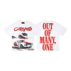 T-shirt Grafica Retrò Lavata da Uomo in Cotone 100% Dobby Oversize Streetwear Traspirante con Stampa Scheletro Auto Cavallo Surf a Maniche Corte - Product Image 6