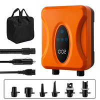 Pompe à air électrique rechargeable pour paddle board, double pression (gonflage/dégonflage), 20 PSI haute pression, en plastique, avec lumière LED