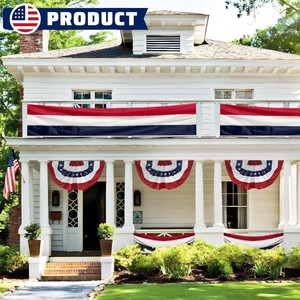 Conjunto de decoración de patio al aire libre del Día DE LA Independencia americana, pancartas de fiesta coloridas que incluyen pancarta pareado - Product Image 1