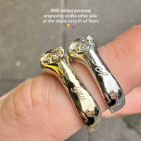 Diamant de laboratoire Igi Certified Solitaire Bezel Wedding Rings Vvs D Pure Gold Minimal Engagement Synthetic Diamond Ring
