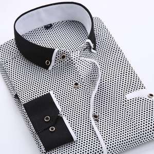 Camisa de Manga Larga Estampada Informal de Moda para Hombre, Camisa de Vestir Informal Social Masculina, Ropa de Marca para Hombre, Suave J0071 - Product Image 2