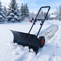 Pelle à neige en acier robuste, poignée réglable, pelle à neige multi-usages, outil de déneigement, pousse-neige pour trottoir