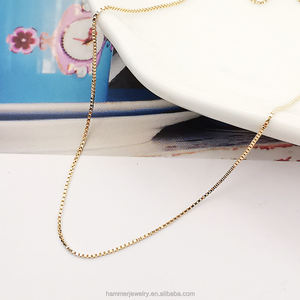 זהב אמיתי 14 קראט חצי גמר שרשרת מתכווננת זהב אמיתי שרשרת זהב אמיתי עם אבזם קפיץ תיבה דקה מתכווננת שרשרת <span class=keywords><strong>18</strong></span> אינץ' - Product Image 2