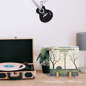 Wooden <b>Record</b> Display Rack Solid Wood Vinyl Storage Desktop <b>Stand</b> For Books Photo Frames Natural Color Rectangle Shape - Product Image 4